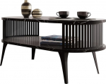 Mirjan24 Rajkon kohvilaud riiuliga, ovaalne kuju, metallist jalad, kohvilaud, elutoa lauad, k&uuml;ljelaud, diivanilaud, teelaud (must Pietra Grigia, must)