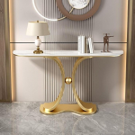 Moodne kivist konsoollaud, minimalistlik luksuslik sissep&auml;&auml;sulaud koridori ja fuajee jaoks, kitsas diivanilaud elutuppa, kontorisse ja v&auml;ikestesse ruumidesse (kuldne + valge, 59,1 x 11,8 x 31,5 tolli)