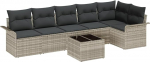7-osaline aia diivan komplekt padjaga Grey Poly Rattan Garden Lounge Model3345392