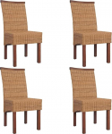 VidaXL Chaises de salle &agrave; manger 4 pi&egrave;ces en rotin marron