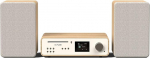 Pure Classic Stereo HiFi-muusikas&uuml;steem, kompaktne s&uuml;steem (100 W heli, Interneti-raadio, DAB+/FM, Bluetooth, CD-m&auml;ngija, USB ja Spotify Connect), puuvillane valge/tammepuust.