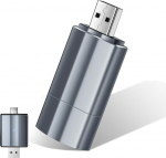 Romon Carplay traadita adapter, 2025 traadita CarPlay adapter Mini Edition iPhone'ile [Type C ja USB, Plug & Play], &uuml;hildub s&otilde;idukitega alates 2016. aastast, traadita adapter 2-in-1, 5 GHz WiFi, h&otilde;bedane