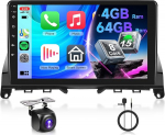 4G 64G 8-tuumaline, VECHTEL autoraadio Mercedes-Benz C-klassile W204 S204 2007-2010, Q-Snapdragon, DSP, Carplay Android auto, Android 15, raadio RDS/FM Bluetooth Wifi GPS, 9-tolline puuteekraan AHD tagak&uuml;ljega.