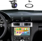 Autoradio [4G + 64G] Mercedes-Benz C-klassile/GLK (2005-2009), 9-tolline puutetundlik autoraadio Android 13 CarPlay Android auto, BT5.0 WiFi GPS RDS FM EQ