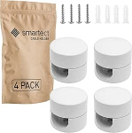 smartect Alumiiniumist seina- ja laepoldid tekstiilkaablitele [4 tk, valge] Lae kinnitus kruvide ja t&uuml;&uuml;blitega, ahvip&ouml;&ouml;rdega, pinnale paigaldatav kaablihoidja oma DIY projekti jaoks