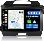 JOYX Android 12 Autoradio 2.5D sobib Kia Sportage (2010-2015) - [4G+64G] - Sisseehitatud DSP/Carplay/Android auto - LED-kaamera mikrofonivaba - 9-tolline - roolijuhtimisega 4G WiFi Bluetooth DABiga