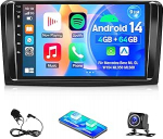 4+64G autoraadio Android 14 Mercedes-Benz ML GL W164 ML350 ML500 GL320 X164 ML280 GL350 GL450, 9-tolline 2Din koos Carplay Android Car Bluetooth EQ Mirror Link WiFi Navi FM/RDS tagurduskaamera Micro