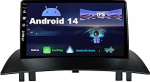 Android 14 IPS Autoradio sobib Renault Megane II (2002-2008) - Sisseehitatud CarPlay / Android Car - Tagurduskaamera tasuta - Juhtrattajuhtimine DAB Fast-Boot WiFi 4G BT DSP - 2 DIN 9-tolline