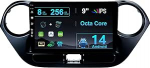 8G + 256GB 9-tolline IPS Android 14 autoraadio GPS navigatsioon Hyundai i10 2013-2017 Carplay Android auto DSP WiFi SWC Bluetooth RDS FM AM Fast-Boot AUX kaamera + mikrofon