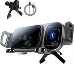 Traadita laadimine p&ouml;&ouml;rlev auto kinnitus 2 in 1 Auto Rotate Phone Holder 15W Kiire traadita laadija One Click Rotation Auto Air Vent Phone Holder nutitelefoni / Pad