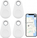 TOTMOX 4 x Smart Tracker Key Finder Locator Bluetooth Wireless Anti-Lost Alarm Sensor seade kaugjuhtimispult lapsele asukoha telefon rahakotid pagasi eseme leidmiseks, valge