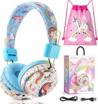 AXFEE laste k&otilde;rvaklapid, Bluetooth, t&uuml;drukute kassik&otilde;rvaklapid, &uuml;le k&otilde;rvade LED-valgusega, kokkupandavad stereok&otilde;rvaklapid, juhtmevabad, k&otilde;rvaklapid lastele mikrofoniga, mikro SD/TF mobiiltelefonile