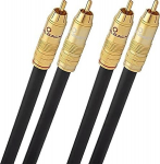 Oehlbach NF 214 Master - Premium stereo audio cinch kaablikomplekt (mitmekordne varjestus, h&otilde;betatud vask), v&auml;rvus: antratsiit, pikkus: 1,00 m.