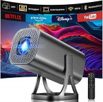 Miniprojektor 4K 1080P toetus, miniprojektor 22000L Android 12.0, WiFi 6 ja Bluetooth 5.4, kodukino nutiprojektor koos auto v&otilde;tmefunktsiooniga mobiiltelefoni 270&deg; p&ouml;&ouml;ramisega PC/HDMI/USB/TF-kaardile