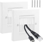 Kabeleinf&uuml;hrungsabdeckung, B&uuml;rstenplatten f&uuml;r Kabel, B&uuml;rstenplatten, Kabeleinf&uuml;hrungsabdeckung mit B&uuml;rsten f&uuml;r Dr&auml;hte und Kabelzugang (wei&szlig;), 2 St&uuml;ck