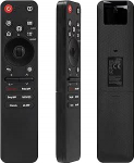 Uus AI h&auml;&auml;ljuhtimisega kaugjuhtimispult, mis &uuml;hildub LG MR25GA Magic Remote'ile, mis &uuml;hildub LG nutiteleriga 2025 ja edasi liikumispunktide ja kiirjuurdep&auml;&auml;sunuppudega