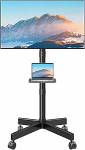 MOUNTUP TV St&auml;nder Rollbar f&uuml;r 23-60 Zoll Plasma/LCD/LED Fernseher, H&ouml;henverstellbarer mit Neigungsfunktion Fernsehstand bis 35kg, Max. VESA 400x400mm, EU1117B