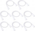 PATIKIL 0,4 m / 1,3 ft T5 T8 LED-lambid &uuml;henduskaabel, 8 Pack LED Double End 3 Pin kaabli pistiku pikenduskaabel LED integreeritud torude jaoks, valge