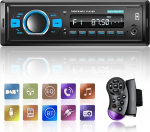 Raadio DAB autoraadio 1 DIN koos Bluetooth 5.0 / EQ Audio / Bluetooth k&otilde;ne / FM raadio / USB laadimisfunktsioon / nupuvalgustus / TF SD kaardi &uuml;hendus / AUX sisend + Telecomando SWC