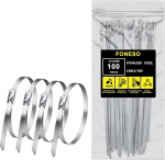 Foneso roostevabast terasest kaablisidemed, 100 Pack 30cm iselukustuv mitmeotstarbelised kaablisidemed, sobivad heitgaaside pakendamiseks, kaablite sidumiseks, autode, aia remondiks ja fikseeritud tara jaoks
