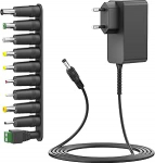 HKY universaalne vahelduvvooluadapter 12 V 2,5 A toiteallikaga laadija Bullseye rehviinflaatorile, &uuml;hildub EMSON 1745/9475/2441 & Bullseye Pro kaasaskantavate &otilde;hukompressoritega auto rehviinflaator 12 V AC laadimine