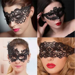 4 mustast pitsimaskist koosnev pakett naiste venetsia maskid pitsimaskid Halloweeni maskeraadi karnevali peo kost&uuml;&uuml;miballile