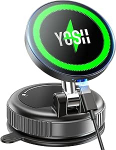 YOSH Magsafe autokinnitusele koos laadimisfunktsiooniga 15 W, [vaakum iminapp ja N55 tugevad magnetid], mobiiltelefoni hoidja auto Magsafe laadija jaoks, armatuurlaua hoidja iPhone 17 16 15 14 13 12 eest