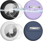 Versteckte Silikon-Schutzh&uuml;lle f&uuml;r Kinder, 4 St&uuml;ck, mit Sicherheitsnadeln f&uuml;r Kinder, &auml;ltere Menschen, Haustiere, Rucksack, Gep&auml;ck f&uuml;r Airtag (4 v&auml;rvi) (Schwarz/Dunkelblau/Lila/Wei&szlig;)