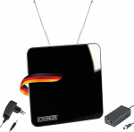 SCHWAIGER 720372 DVB-T2 siseantenn aktiivne koos v&otilde;imendiga DAB+ DVB-T antenn Televisiooni LTE Cut Filter vastuv&otilde;tu digitaaltelevisiooni teleskoopvarras koos statiiviga must