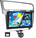 NHOPEEW 2G + 64G Android autoradio VW Golf 7 MK7 2012-2020 - Traadita Carplay & Android auto - 10.1-tolline Android stereo koos WiFi EQ GPS Mirror Link FM RDS + AHD tagantvaate kaamera ja mikrofoniga