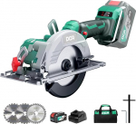 DCA Brushless Cordless Circular Saw 20 V with 4.0 Ah Battery, 2-Speed 6700/4200 RPM Circular Saw, 3 Saw Blades Diameter 125 mm with Guide Rail, 45 mm (90&deg;)/33 mm (45&deg;) Cutting Depth, Mini Circular Saw