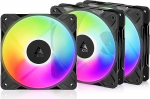 ARCTIC P12 Pro Reverse A-RGB - 3 Pack - 120mm Premium ventilaator p&ouml;&ouml;ratud &otilde;huvooluga, PWM ventilaator koos Y-kaabli jagajaga, 500-3000rpm, 0rpm