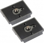 Pakett 2 kiirvahetusplaati 1/4-tollise kruviga, mis &uuml;hildub Manfrotto 200PL-14 statiivi eemaldatava plaadiga