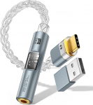 MoKo USB C ja 3,5 mm pesa DAC adapter pesa, k&otilde;rvaklappide adapter CX31993 MAX97220 DAC kiibiga, mis &uuml;hildub iPhone 17/17 Air/17pro/17 Pro Max, Galaxy S 25 seeria, iPad, Mac, Hall