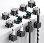 JOYROOM 12 kaablihoidja pakett, kaabliklambrid, reguleeritav kaablikorraldaja, magnetiline kaablihaldus, isekleepuv kaablihoidja laua, voodi, laadimiskaablite, HDMI, USB, helikaabli jaoks, must