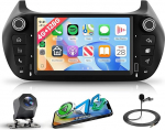 4G + 128G Android Autoradio Fiat Fiorino Qubo Citroen Nemo Peugeot Bipper 2008-2017 traadita Carplay Android auto, 7-tolline puuteekraaniga raadio navigatsioon GPS WiFi Bluetooth FM/RDS EQ/USB/SWC tagumine vaade