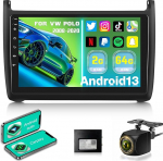 2G + 64G Android 13 autoraadio VW Volkswagen Polo 2008-2020 juhtmevaba Carplay ja Android autoga, 9-tolline puuteekraaniga autoraadio WiFi/GPS/FM RDS/Bluetooth+AHD tagurduskaameraga