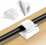 Viaky Kabel-Clips, selbstklebende Kabel-Clips, Organizer, Kabel-Management, klebriger Kunststoff-Kabelhalter f&uuml;r Wand, Schreibtisch, Weihnachtsdekoration, Wei&szlig;, 50 St&uuml;ck
