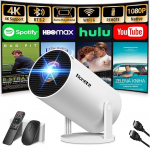 Mini projektor 4K, 1080P Full HD projektori video kaasaskantava projektori toetus WiFi 6 & Bluetooth 5.2, automaatne keystone'i reguleerimine sisseehitatud rakendused Smart 180&deg; p&ouml;&ouml;ramisega USB / TV Stick / HDMI jaoks