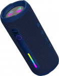 J & R Bluetooth Lautsprecher, 30W TWS Tragbarer Lautsprecher mit IPX7 Wasserdicht, RGB LED Lichter, 3000mAh Akku, Blau Wasserdichter Lautsprecher
