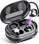 Juhtmevabad k&otilde;rvaklapid, Bluetooth 5.2 k&otilde;rvaklapid, sisseehitatud mikrofon, Bluetooth k&otilde;rvaklapid LED-ekraaniga, 30 tundi m&auml;nguaega, &uuml;le k&otilde;rvade IPX7 veekindlad k&otilde;rvaklapid k&otilde;rvakonksudega spordi jaoks