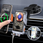 NOHON mobiiltelefoni hoidja auto koos laadimisfunktsiooniga: 15 W Qi mobiiltelefoni hoidja auto induktiivse laadimise auto ventilatsiooni iminapaga automaatne kinnitus, traadita laadimisauto iPhone 15/14/13 jaoks,