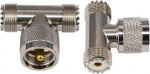 BOOBRIE UHF kolmekordne T-kujuline adapter UHF PL-259 isane pistik dual UHF emane SO239 Jack 3 Way UHF Splitter RF koaksiaal&uuml;hendus CB Ham Radio/Antenna/Broadcast/Scanner/WiFi Pack of 2