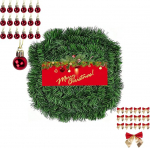 22 m j&otilde;ulugirland 45 j&otilde;ulukaarega 45 j&otilde;ulukuulde kaunistusega DIY kunstlik m&auml;nnigirland sise- ja v&auml;litingimustes kasutamiseks See kuusepuu garland r&otilde;&otilde;mustab kogu peret.