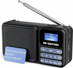 Kaasaskantav DAB-raadio, DAB Plus FM-raadio Bluetooth 5.0 & 80 eelseadistatud k&ouml;&ouml;giraadio kaabliga v&otilde;i 2200 mAh aku t&ouml;&ouml;, toetus Solar & USB laadimine USB m&auml;lupulk / TF / AUX &uuml;hendus