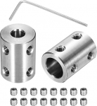 sourcing map Starre Schraubkupplung, 6 mm auf 10 mm, Schaftkupplung, Verbindungsst&uuml;ck, L22 mm x D, 16 mm, Stahlgelenkverbinder, starre Kupplung, Set f&uuml;r 3D-Drucker, DIY-Encoder mit 24 Schrauben und