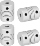 hankekaart Flexible Kupplungen, 3 mm kuni 5 mm, Gelenkverbinder aus Aluminiumlegierung, flexible Wellenkupplungen, Motorkupplung f&uuml;r 3D-Drucker, CNC-Maschine, Motorf&uuml;hrung, DIY-Encoder D25 x L 19 mm