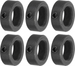 sourcing map 6 x Black Carbon Steel Screw Cap Shank Sleeve 0.55" Bore