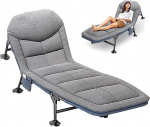 Kokkupandav telkimisvoodi koos madratsiga, 5 tasandiga reguleeritav telkimisvoodi - Carp Lounger Camping Lounger kuni 160 kg, Garden Lounger 190 x 65 x 30 cm Camping Lounger Kokkupandav kerge siseruumide jaoks