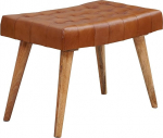 Wohnling Tool 67 x 47 x 39 cm Mango t&auml;ispuit / ehtne nahk Chesterfield disain, pruun nahast tool, k&uuml;ljetool ilma seljatoeta, Country Footstock